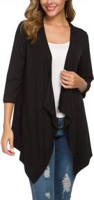 img 1 attached to Stylish Striped Coverup: Women'S 3/4 Sleeve Open Front Cardigan By Olrain