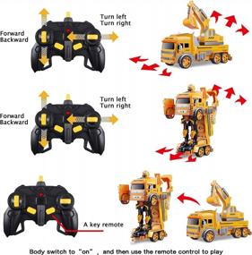 img 3 attached to Transforming Robot RC Car And Excavator Toy With Sound & Lights – Ideal Gift For Kids Aged 6-12!