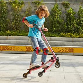 img 2 attached to Swing And Drift In Style: Foldable 3-Wheel Speeder For Kids With Adjustable Handlebar And Self-Propelling Features