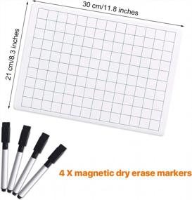 img 3 attached to A4 Dry Wipe White Board Set With 4 Pens - Plain & Grid Design - MAKELLO Small Class Size