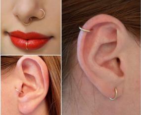 img 2 attached to Non-Pierced Septum Nose Rings Clip On Faux Piercing Jewelry For Women & Men - QWALIT Fake Nose Rings Hoop Fake Septum Jewelry