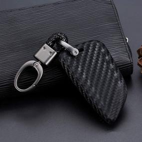 img 2 attached to Royalfox(TM) Silicone Carbon Fiber Smart Remote Key Fob Case Cover For BMW (For BMW New Key)