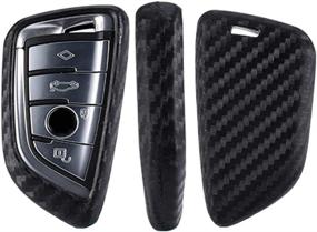 img 1 attached to Royalfox(TM) Silicone Carbon Fiber Smart Remote Key Fob Case Cover For BMW (For BMW New Key)