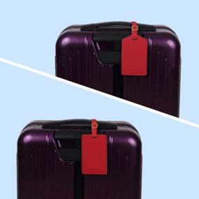 img 1 attached to Набор из 4 кожаных багажных бирок для сумок и чемоданов — прочные этикетки для беспроблемных путешествий