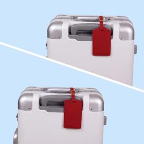 img 2 attached to Набор из 4 кожаных багажных бирок для сумок и чемоданов — прочные этикетки для беспроблемных путешествий
