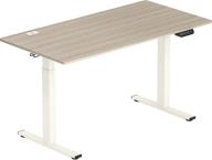 shw 55-inch large electric height adjustable standing desk, 55 x 28 inches, maple logo