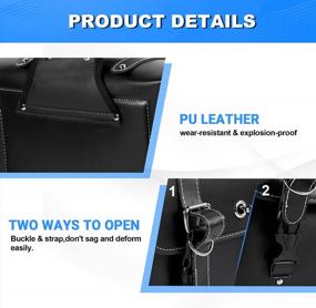 img 2 attached to Universal Motorcycle Saddlebags With Cup Holder - 2-In-1 Quick Access Waterproof Throw Over Panniers Side Bags - 20L Anti-Theft Leather Bags Compatible With Harley Suzuki Honda Yamaha Sportster
