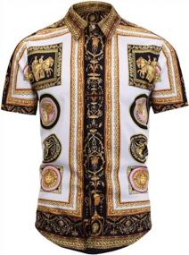 img 4 attached to Роскошная мужская классическая рубашка: PIZOFF Рубашка с коротким рукавом и принтом