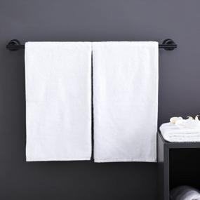 img 3 attached to WOWOW Black Towel Bar, 24 Inch Bathroom Towel Holder 304 Stainless Steel Bath Towel Bars Heavy-Duty Towel Rack Wall Mounted Towel Holder For Bathroom Wall