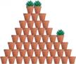48 pcs 2in tiny terracotta pots w/ drainage holes - perfect for succulents, crafts & wedding favors! logo