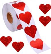ruisita 500 pieces glitter heart stickers valentine's love decorative stickers valentine's day decorations accessories logo