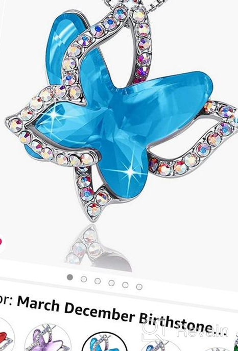 img 1 attached to Stunning GEMMANCE Butterfly Crystal Necklace – Premium Birthstone, Silver-Tone, 18”+2” Chain: A Must-Have Accessory! review by Kimberly Polcher