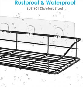 img 1 attached to 2 Tier Stainless Steel Rustproof Wall Mounted Bathroom Shelf Shower Caddy With Hooks And No Drilling Needed!