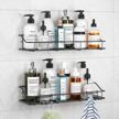 2 tier stainless steel rustproof wall mounted bathroom shelf shower caddy with hooks and no drilling needed! logo