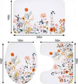 img 3 attached to Дополните свой образ ванной комнаты нашим набором цветочных ковриков для ванной из 3 предметов - мягким, впитывающим и нескользящим