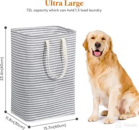 img 2 attached to 🧺 Lifewit 72L Freestanding Laundry Hamper | Collapsible Large Clothes Basket with Easy Carry Extended Handles | Grey | Perfect for Clothes & Toys