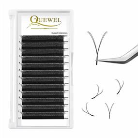 img 4 attached to Y Lashes Extensions Premade Fans C Curl .07 14Mm Pre Fanned Volume Lash Extensions .05 .07 Single 8-15Mm Mixed 8-15Mm C/D Curl Y Shape Eyelash Extensions Supplies By QUEWEL(0.07 C 14Mm)