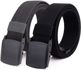 img 4 attached to Hoanan Elastic Stretch Tactical Blackgrey Men's Accessories : Belts