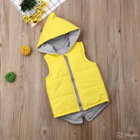 img 2 attached to 🦖 Dinosaur Toddler Vest: Sleeveless Hoodie with Zipper for Baby Boys and Girls - BULINGNA Outwear for Warmth