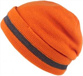 img 4 attached to Оставайтесь в безопасности в холодную погоду с вязаной шапкой XIAKE Reflective Beanie