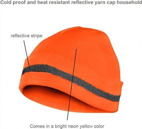 img 3 attached to Оставайтесь в безопасности в холодную погоду с вязаной шапкой XIAKE Reflective Beanie