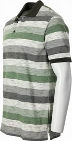 img 1 attached to Gioberti Mens Club Stripe Polo Shirt - Short Sleeve, Regular Fit, Yarn Dye