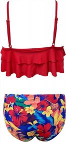 img 3 attached to Girls Floral Ruffle Flounce Two Piece Swimsuits By SHEKINI