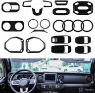 🚙 enhance your jeep wrangler jl jlu & gladiator jt with 21pcs car interior accessories: air conditioning vent, steering wheel, reading light, roof speaker, and more (black) - fits 2018-2021 логотип