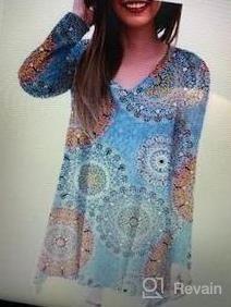 img 4 attached to AWULIFFAN V-Neck T-Shirt Sleepwear: Long Sleeve Women'S Fall Tunic Top Blouse