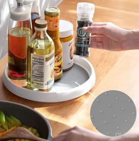 img 1 attached to 3 Pack of Lawei 10 Inch Non-Slip Lining Pantry Cabinet Lazy Susan Turntable - Optimized Kitchen Storage Turntable for Cabinet, Pantry, Refrigerator, Countertop - Efficient and Spacious Organizer for Spices, Condiments, and Baking Items