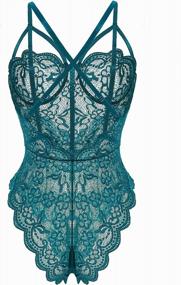 img 2 attached to Floral Lace One-Piece Teddy Bodysuit For Women - Klier Lingerie'S Babydoll Chemise Sleepwear