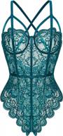 floral lace one-piece teddy bodysuit for women - klier lingerie's babydoll chemise sleepwear logo