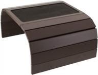 🏮 meistar global sofa couch arm tray table with eva base - weighted sides - ideal for square chair arms - dark brown logo