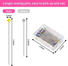 img 3 attached to 800Pcs Sewing Pins For Fabric - Cuttte 8 Boxes Straight Pins With Colored Ball Glass Heads, 1.5Inch Long, Quilting Pins For Sewing, Fabric Pins For Crafts Dressmaker DIY Decoration, Multicolor