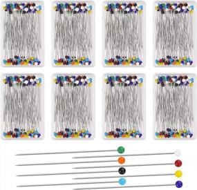 img 4 attached to 800Pcs Sewing Pins For Fabric - Cuttte 8 Boxes Straight Pins With Colored Ball Glass Heads, 1.5Inch Long, Quilting Pins For Sewing, Fabric Pins For Crafts Dressmaker DIY Decoration, Multicolor