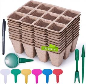 img 4 attached to Organic Eco-Friendly Seed Starter Kit: FANGZHIDI 120 Cell Pulp Peat Pots For Indoor & Outdoor Plant Germination