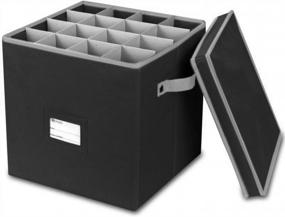img 1 attached to 64-Piece Christmas Ornament Storage Box With Dividers, Durable 600D Oxford Container Organizer For Holiday Decorations, Black
