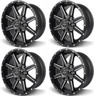 20-дюймовый обод колеса, совместимый с toyota tacoma, gmc sierra, ford f150 - 20x9 (смещение 0 мм), pcd 6-135/139.7, hub 106.2 matte black &amp; milling - 4 шт. логотип
