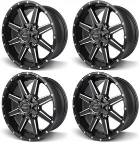 img 4 attached to 20 Inch Wheel Rim Compatible For Toyota Tacoma, GMC Sierra, Ford F150 - 20X9 (0Mm Offset), PCD 6-135/139.7, HUB 106.2 Matte Black & Milling - 4Pc