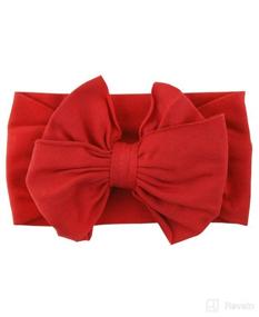 img 4 attached to RuffleButts® Girls Red Big Bow Headband - Stylish One Size Hair Accessory