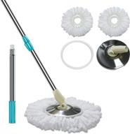 🧹 tsmine microfiber wet dry mop with extended pole handle - ideal for commercial & household hardwood floor cleaning, includes 2 replacement refills logo