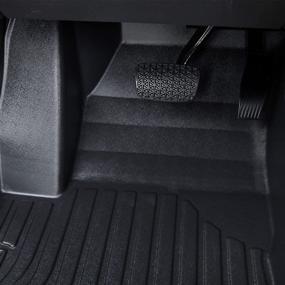 img 3 attached to 🚗 WQHPSM Custom Fit Floor Mats for Toyota Highlander 2020-2022 7 Seats - All Weather Guard Full Coverage Waterproof TPE Rubber Car Floor Liners, 3 Row Full Set in Black