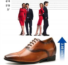img 1 attached to Step Up Your Style With CHAMARIPA'S Brown Genuine Leather Elevator Shoes, Elevating You 2.76 Inches Taller - Perfect For Formal Occasions!