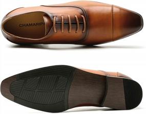 img 2 attached to Step Up Your Style With CHAMARIPA'S Brown Genuine Leather Elevator Shoes, Elevating You 2.76 Inches Taller - Perfect For Formal Occasions!