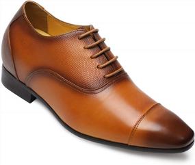 img 3 attached to Step Up Your Style With CHAMARIPA'S Brown Genuine Leather Elevator Shoes, Elevating You 2.76 Inches Taller - Perfect For Formal Occasions!