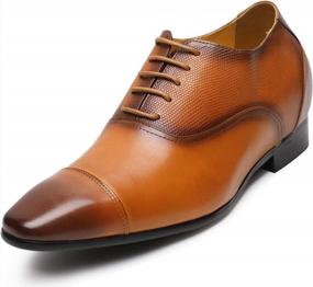 img 4 attached to Step Up Your Style With CHAMARIPA'S Brown Genuine Leather Elevator Shoes, Elevating You 2.76 Inches Taller - Perfect For Formal Occasions!