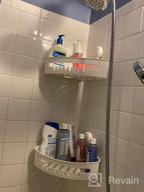 img 1 attached to Stainless Steel 2 Tier Corner Shower Caddy With Suction Cups - No Drilling Required - Removable Bathroom Basket Shelf With Hooks For Wall Mounted Organization - Waterproof And Chromed review by Ricky Khan