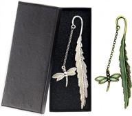 светящиеся в темноте закладки со стрекозами: винтажный металлический перо, уникальный подарок для мужчин и женщин - 2 шт. логотип