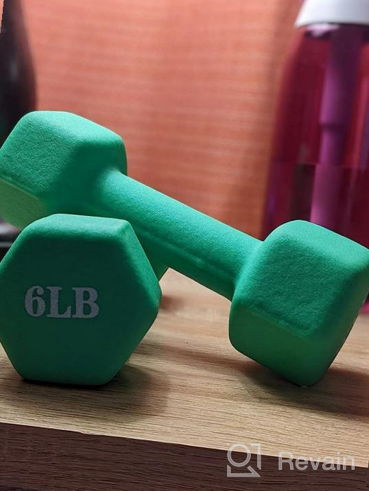 img 1 attached to Get Fit In Style With Portzon'S 10 Color Options Neoprene Dumbbells Set - Anti-Slip, Anti-Roll, And Hex Shaped For A Perfect Grip! review by Noah Jess