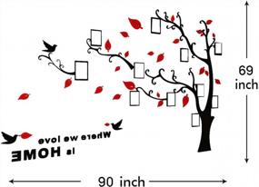 img 2 attached to Beddinginn 3D Family Tree Picture Frame，Tree Wall Decals，Family Picture Frame Collages For Wall And Living Room 90×68 Inches (Red Leaves Right,，Large)